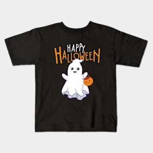 Kawaii Trick or Treats Ghost Kids T-Shirt